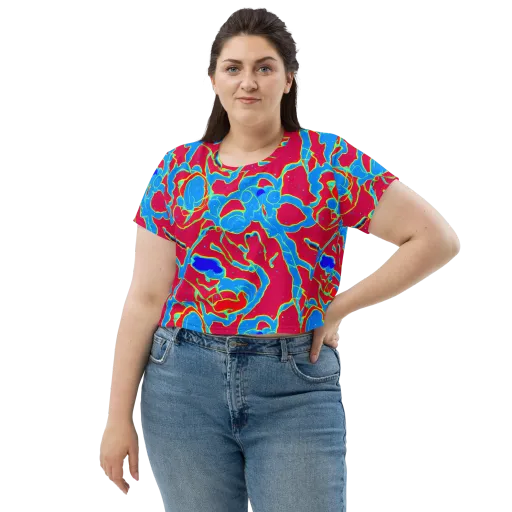 Electric Bloom on a Crop Tee