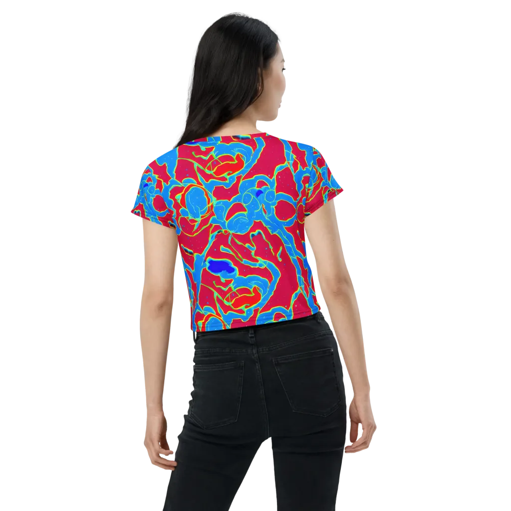 Electric Bloom on Crop Tee — Back