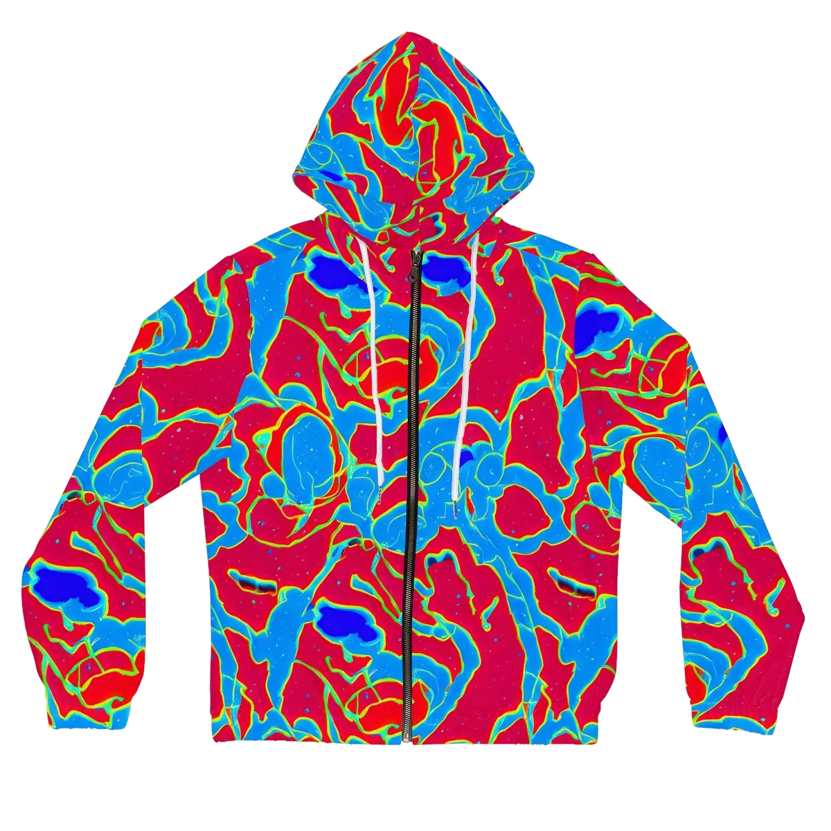 Electric Bloom on Women's Full-Zip Hoodie — Front