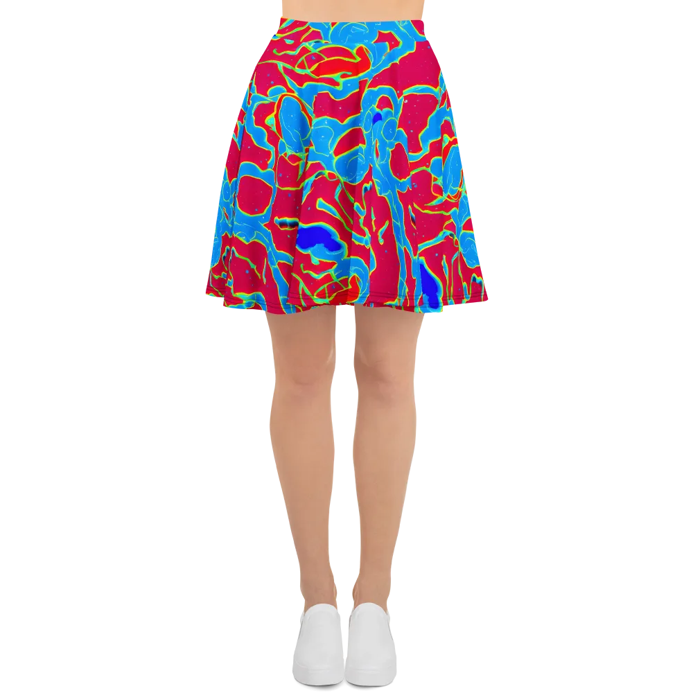 Electric Bloom on Skater Skirt — Front