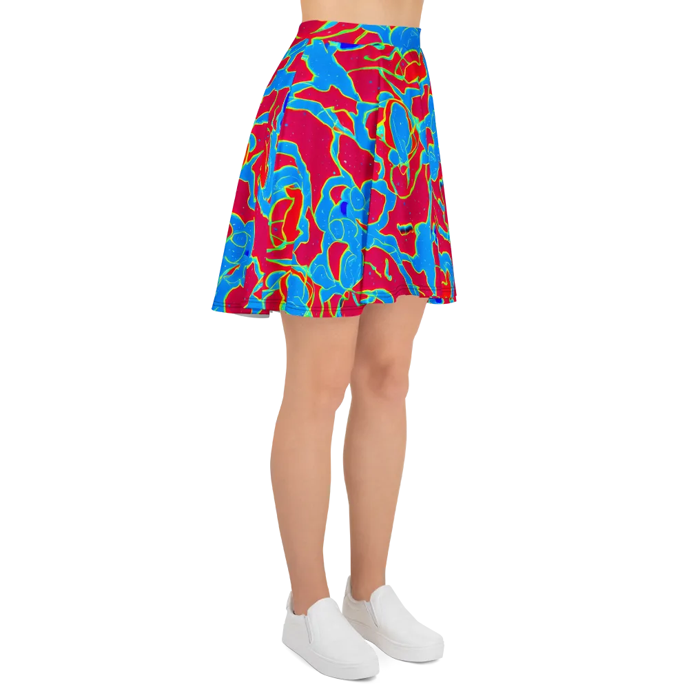 Electric Bloom on Skater Skirt — Right