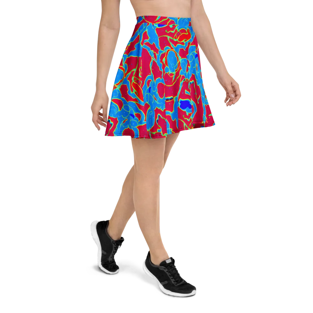 Electric Bloom on Skater Skirt — Right