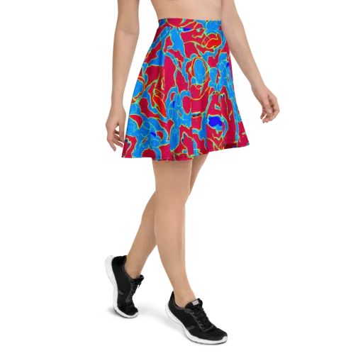 Electric Bloom on a Skater Skirt
