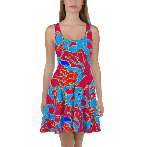 Electric Bloom on a Skater Dress