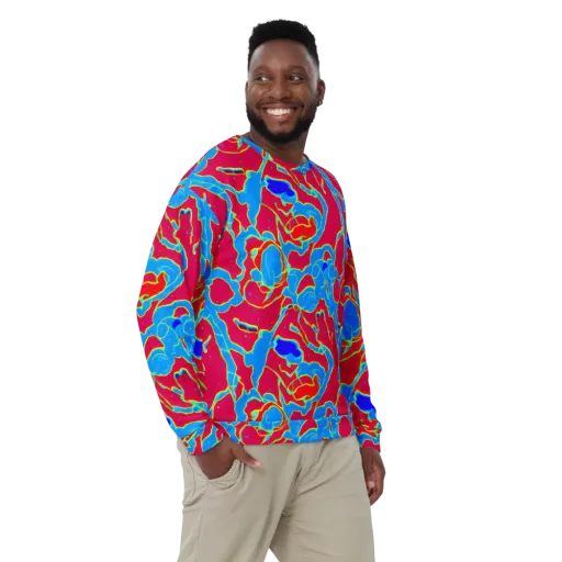 Electric Bloom on a Sweatshirt