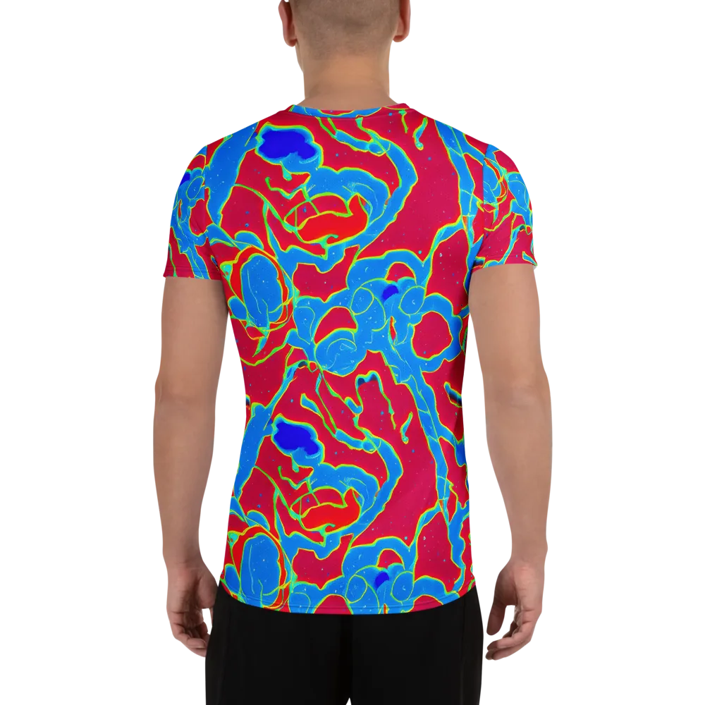 Electric Bloom on Men's Athletic T-Shirt — Back
