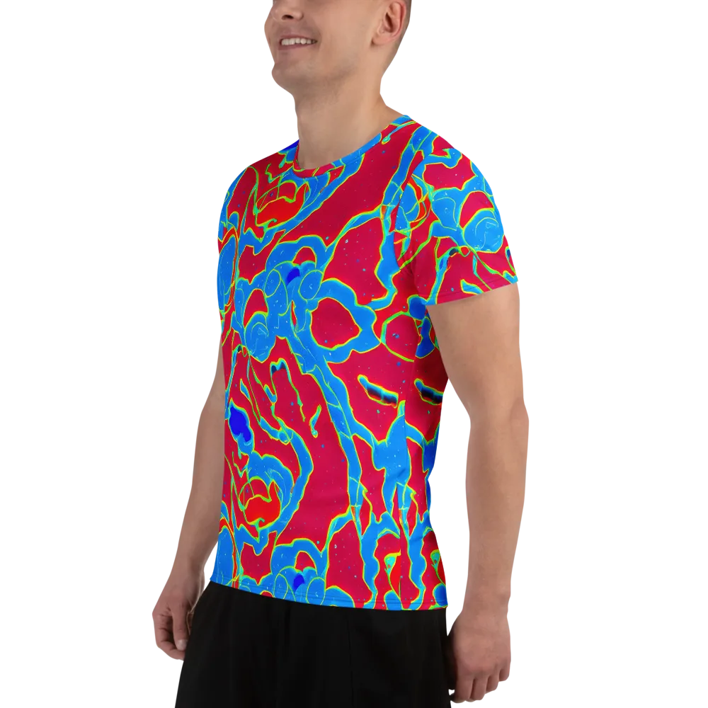 Electric Bloom on Men's Athletic T-Shirt — Left