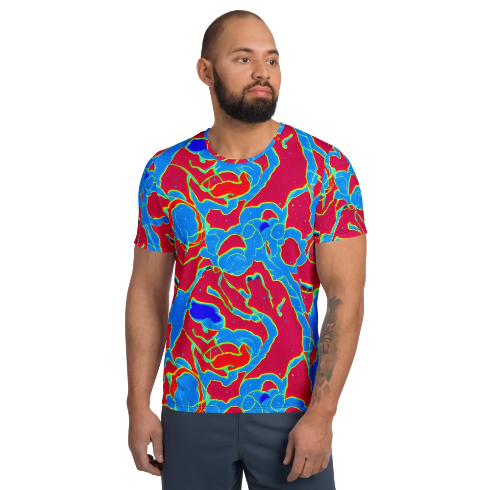 Electric Bloom on Men's Athletic T-Shirt — Front