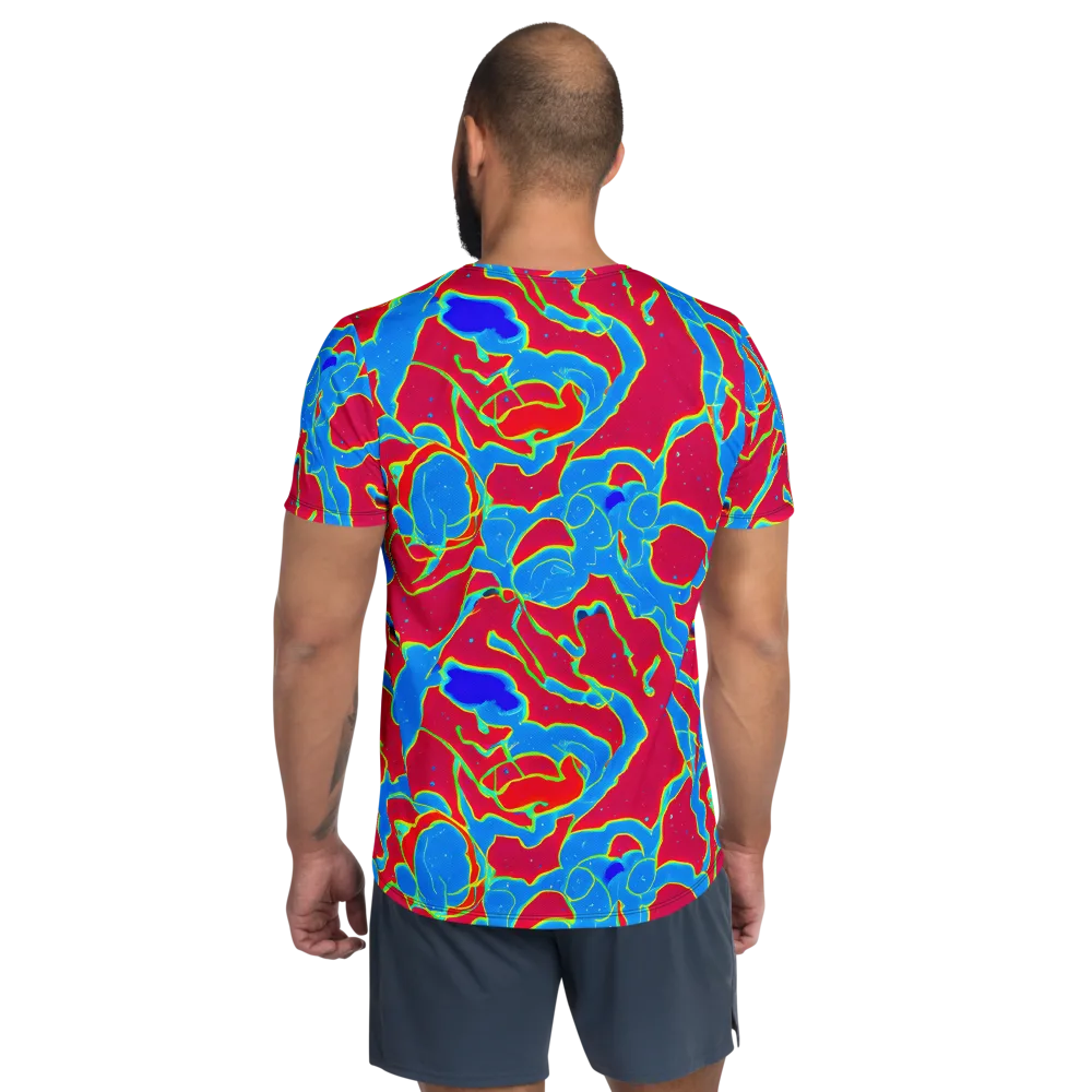 Electric Bloom on Men's Athletic T-Shirt — Back