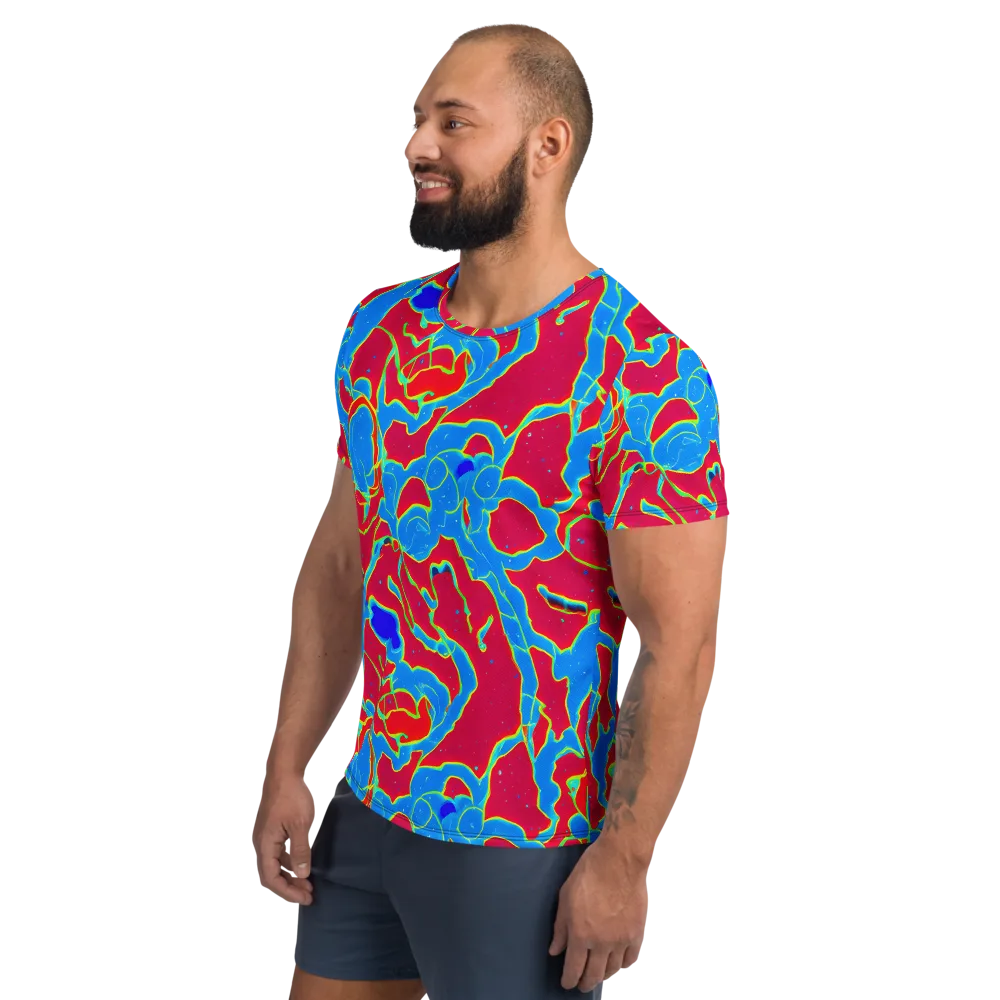 Electric Bloom on Men's Athletic T-Shirt — Left