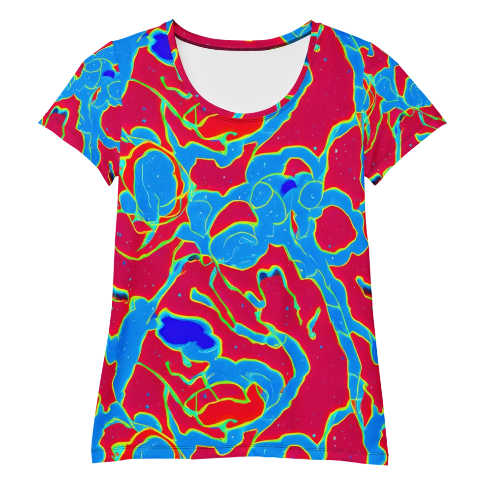Electric Bloom on Women's Athletic T-Shirt — Front