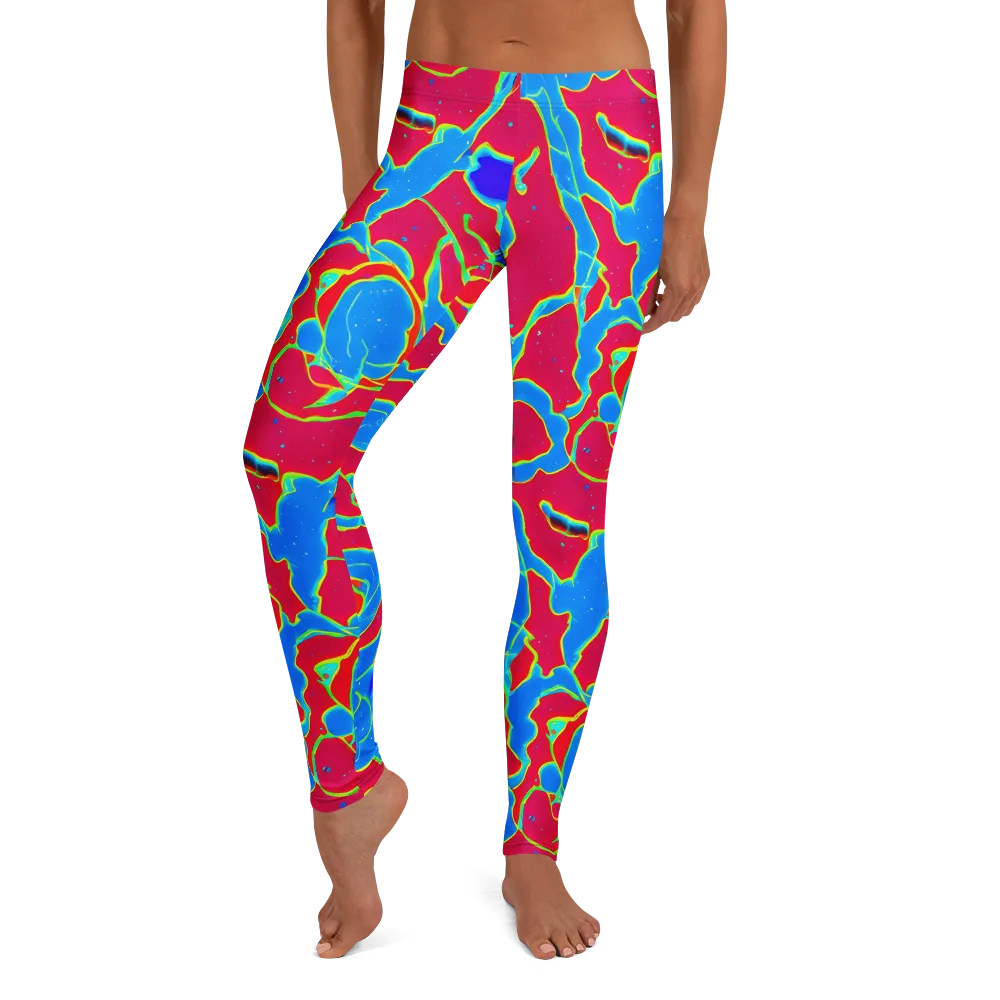 Electric Bloom on Leggings — Front