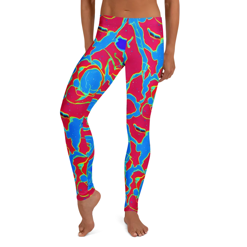 Electric Bloom on Leggings — Front
