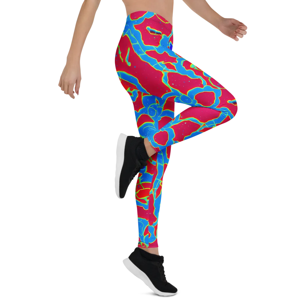 Electric Bloom on Leggings — Right