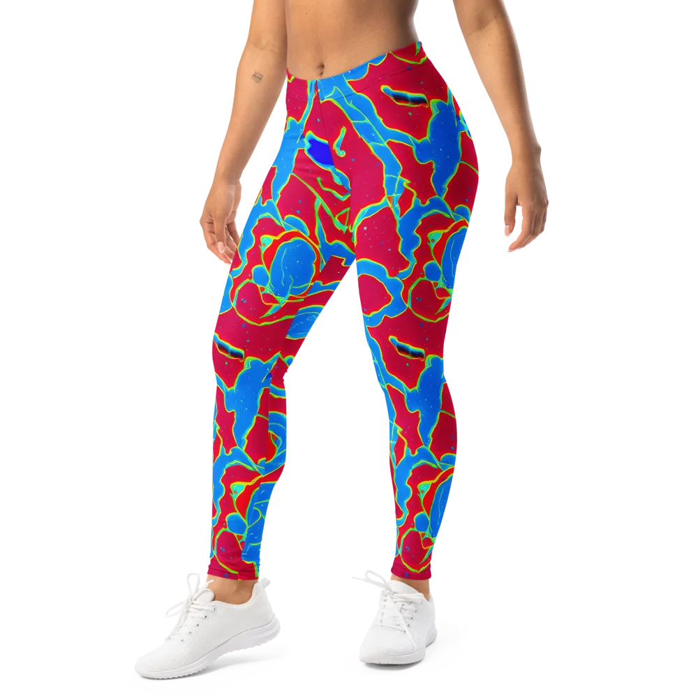 Electric Bloom on Leggings — Left Front