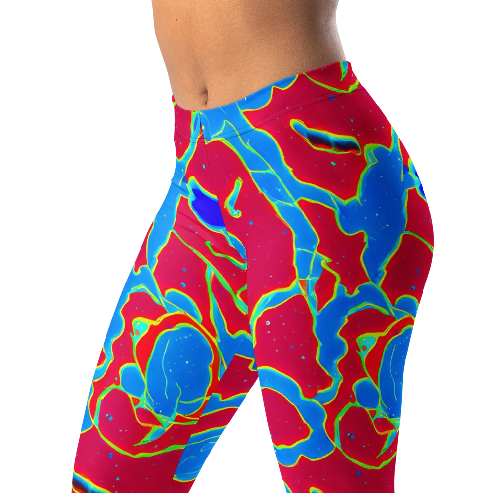 Electric Bloom on Leggings — Left Front