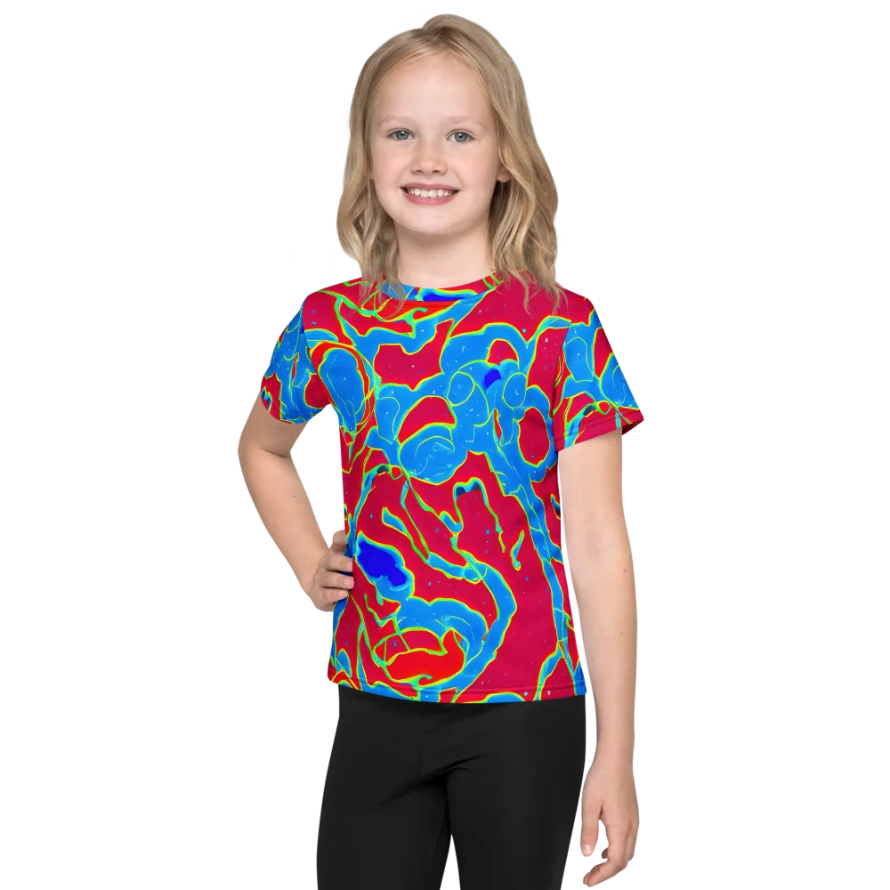Electric Bloom on Kids Crew Neck T-Shirt — Front
