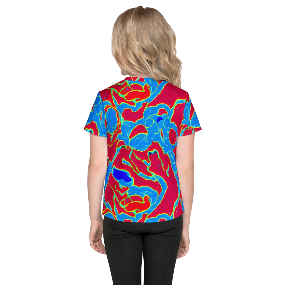 Electric Bloom on Kids Crew Neck T-Shirt — Back