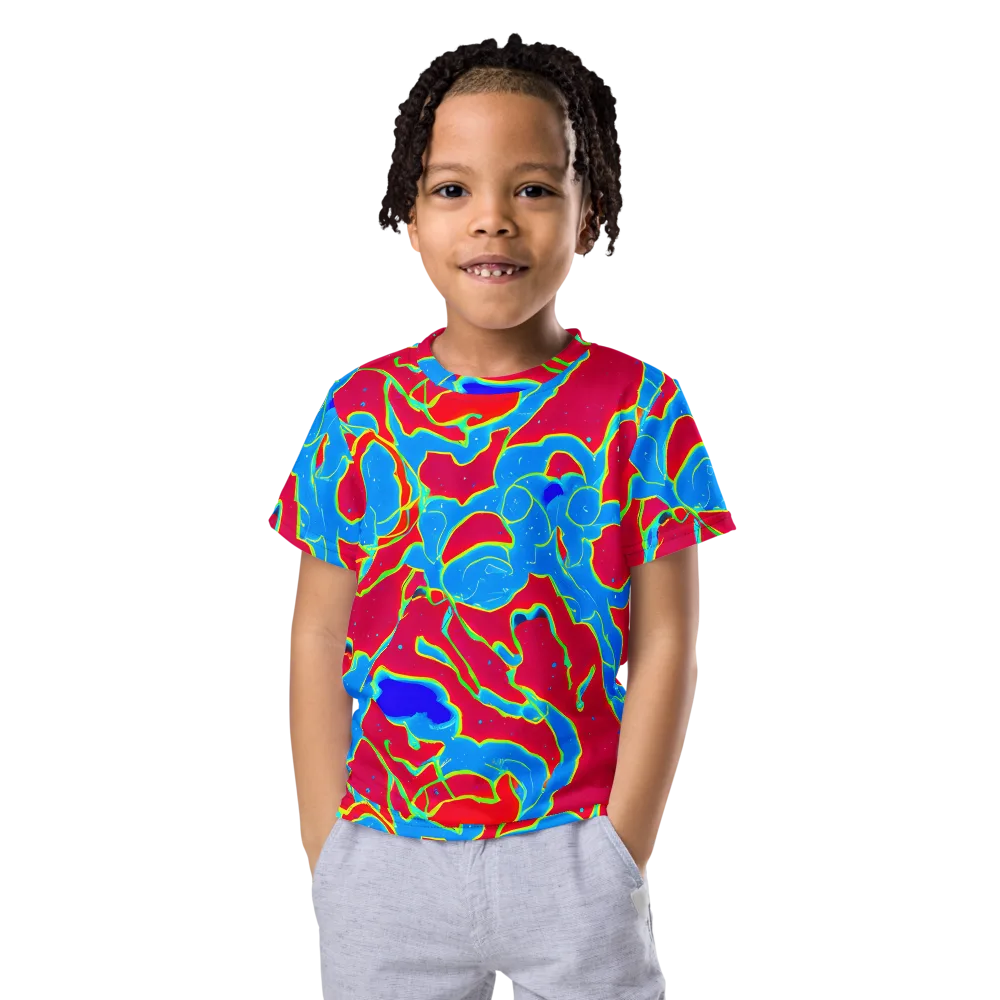 Electric Bloom on Kids Crew Neck T-Shirt — Front