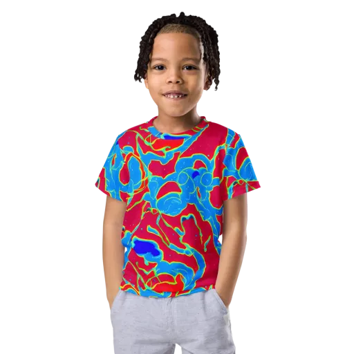 Electric Bloom on a Kids Crew Neck T-Shirt