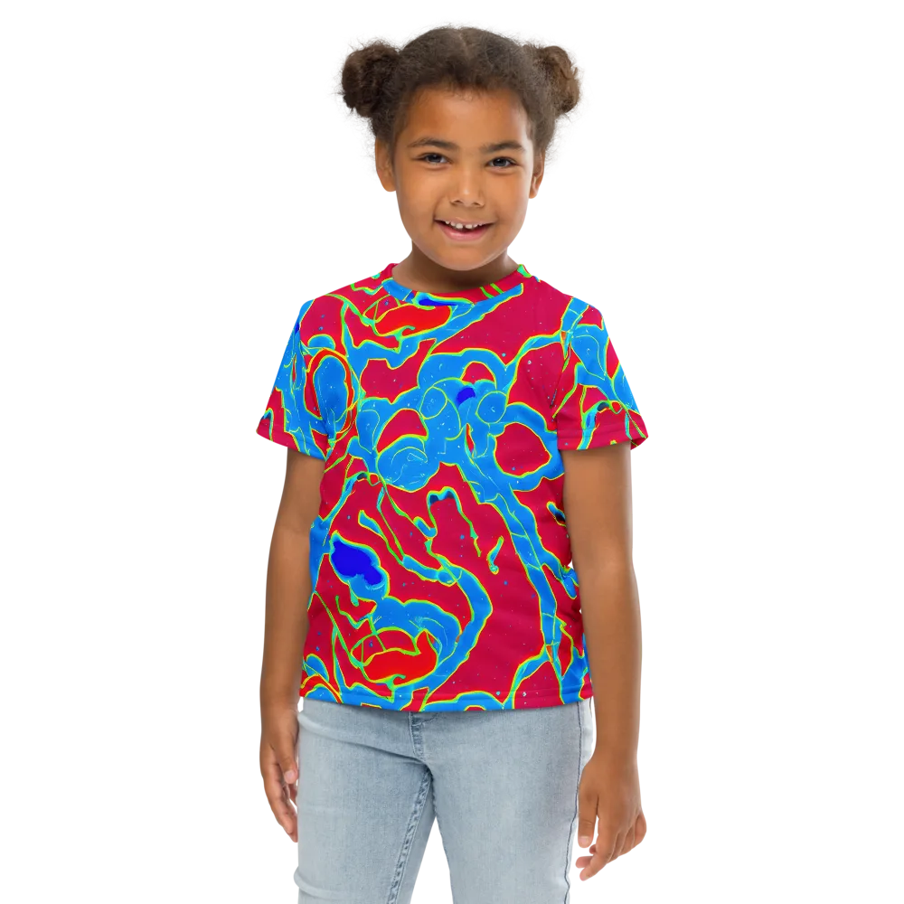 Electric Bloom on Kids Crew Neck T-Shirt — Front