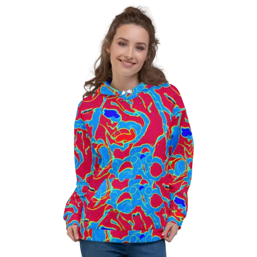 Electric Bloom on a Hoodie