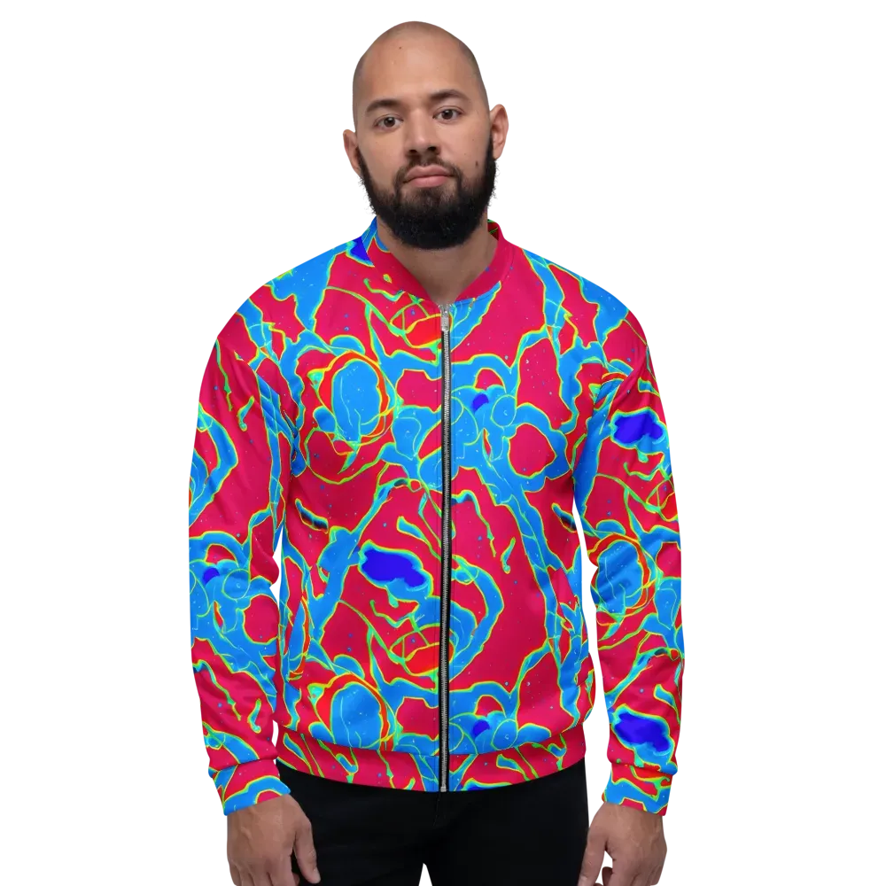 Electric Bloom on Bomber Jacket — Front
