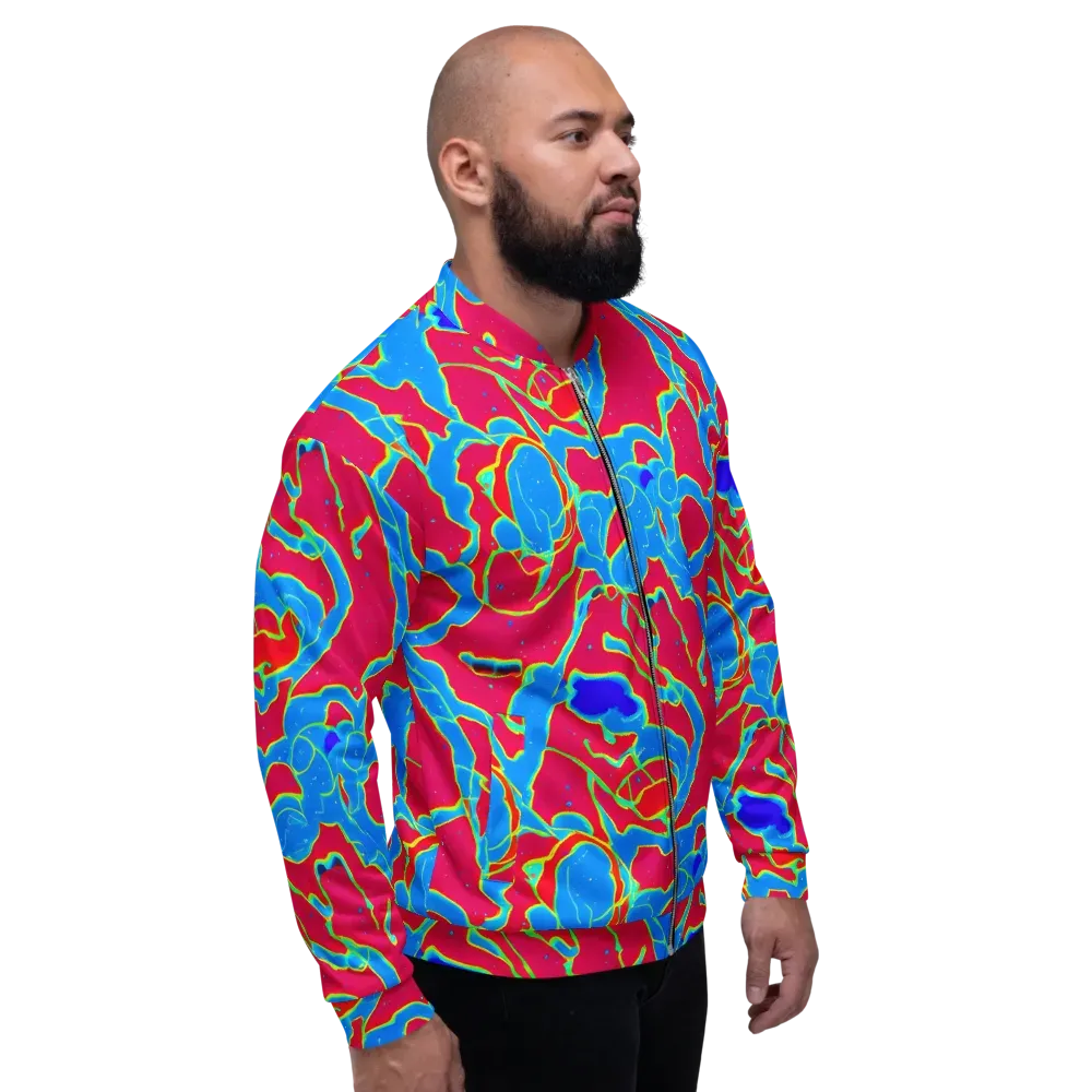 Electric Bloom on Bomber Jacket — Right