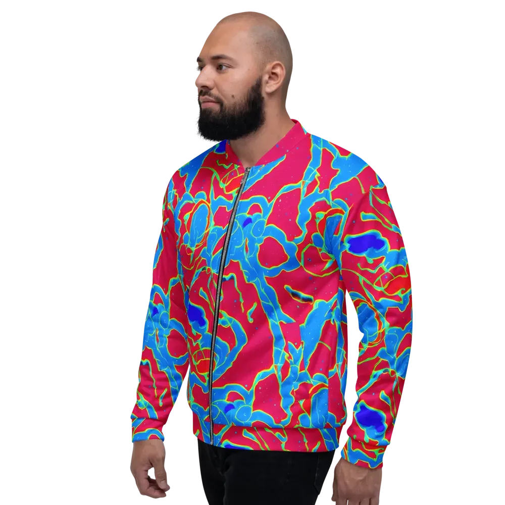 Electric Bloom on Bomber Jacket — Left