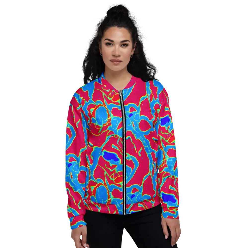 Electric Bloom on Bomber Jacket — Front