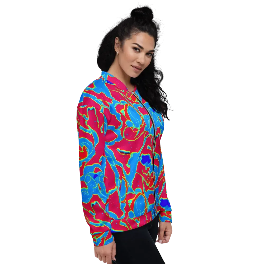 Electric Bloom on Bomber Jacket — Right