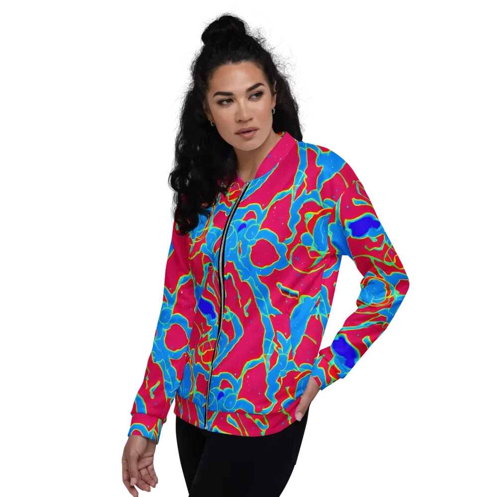 Electric Bloom on Bomber Jacket — Left