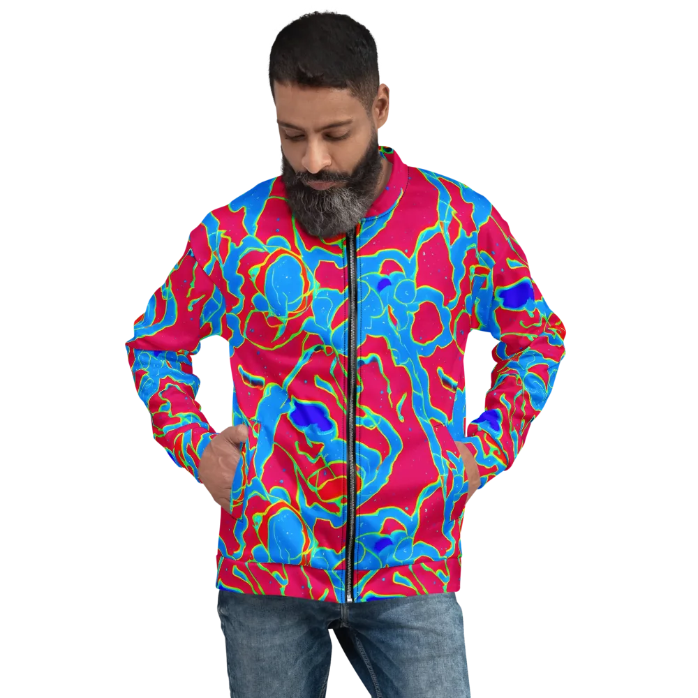 Electric Bloom on Bomber Jacket — Front