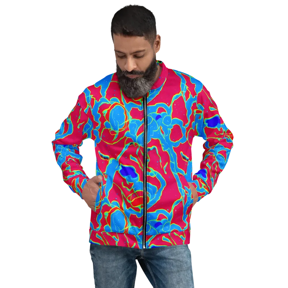 Electric Bloom on Bomber Jacket — Front