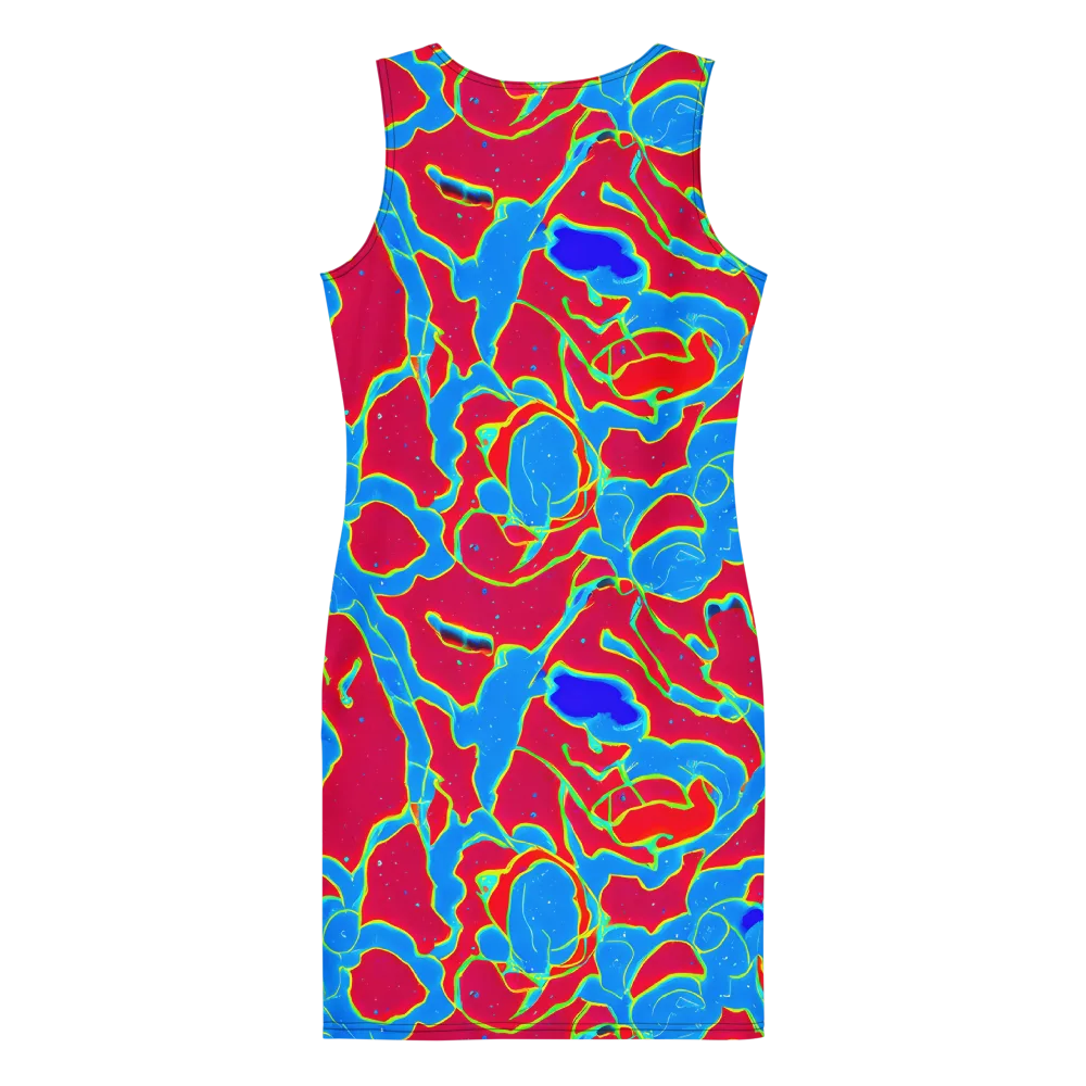 Electric Bloom on Bodycon Dress — Back