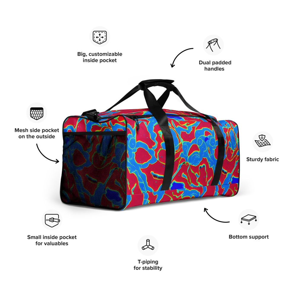 Electric Bloom on Duffle Bag — Right Front
