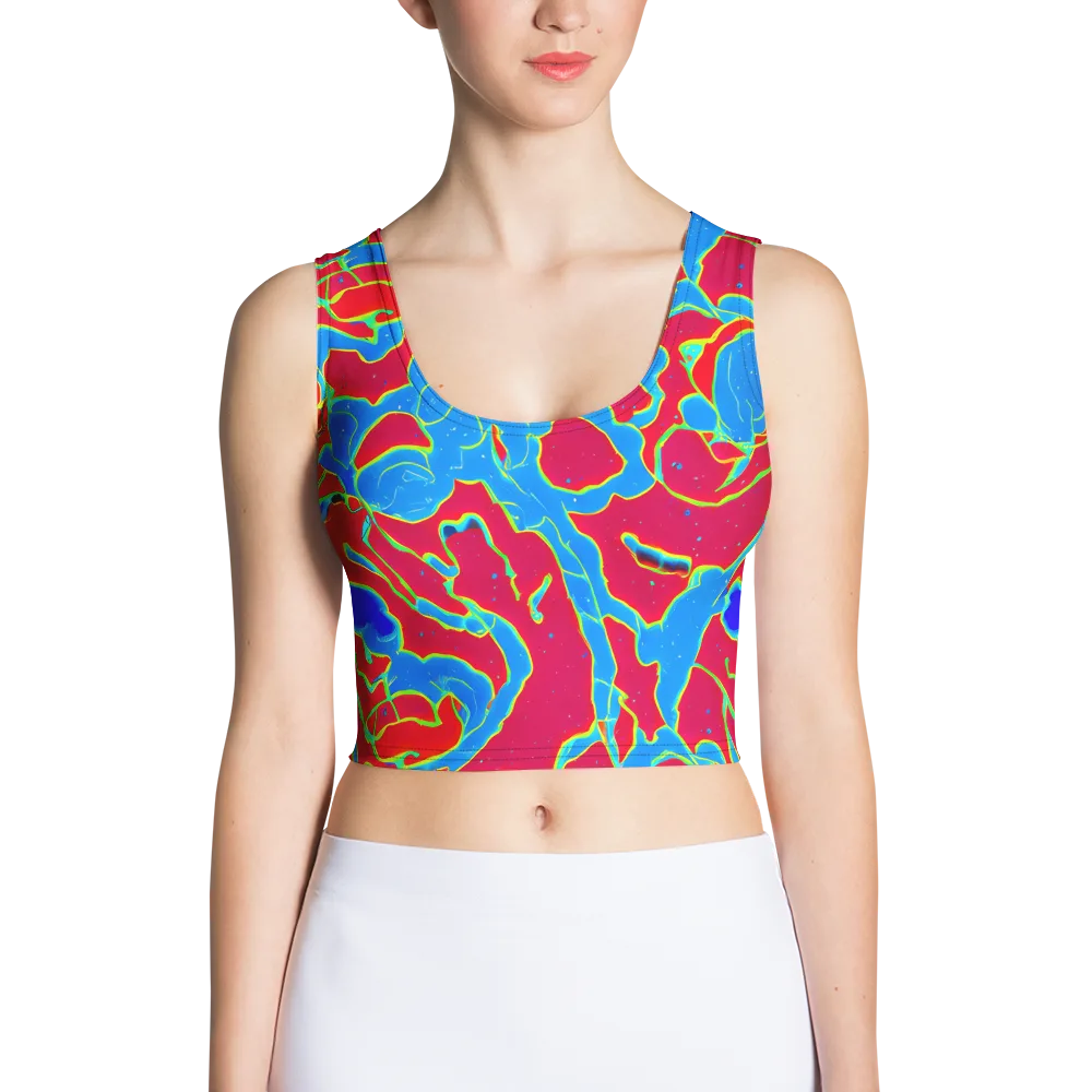Electric Bloom on Crop Top — Front
