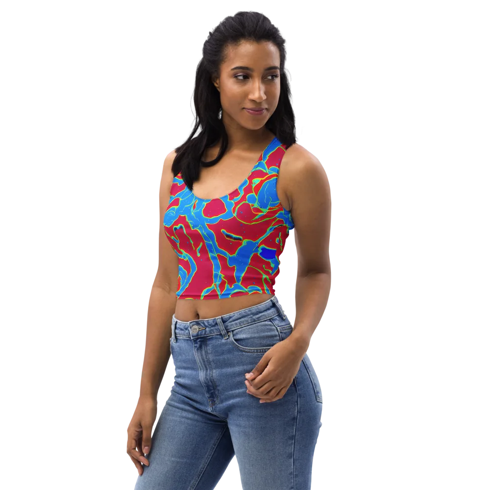 Electric Bloom on Crop Top — Left Front