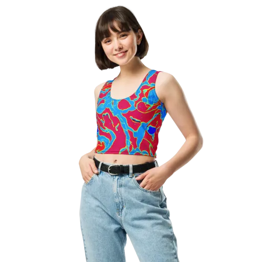 Electric Bloom on a Crop Top