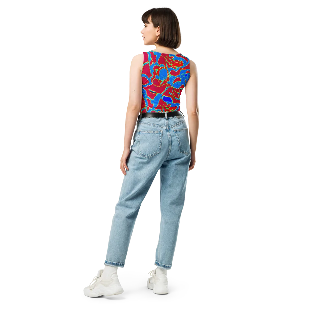 Electric Bloom on Crop Top — Back