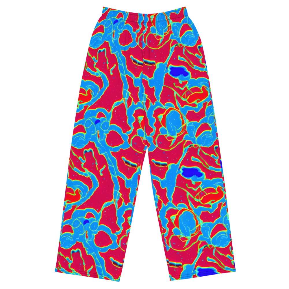 Electric Bloom on Wide-Leg Pants — Front