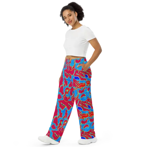 Electric Bloom on a Wide-Leg Pants