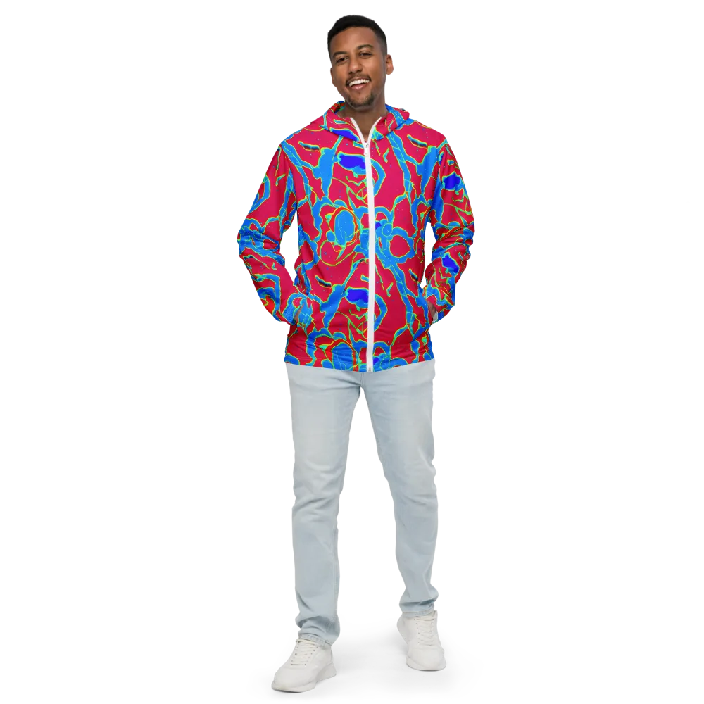 Electric Bloom on Men's Windbreaker — Front