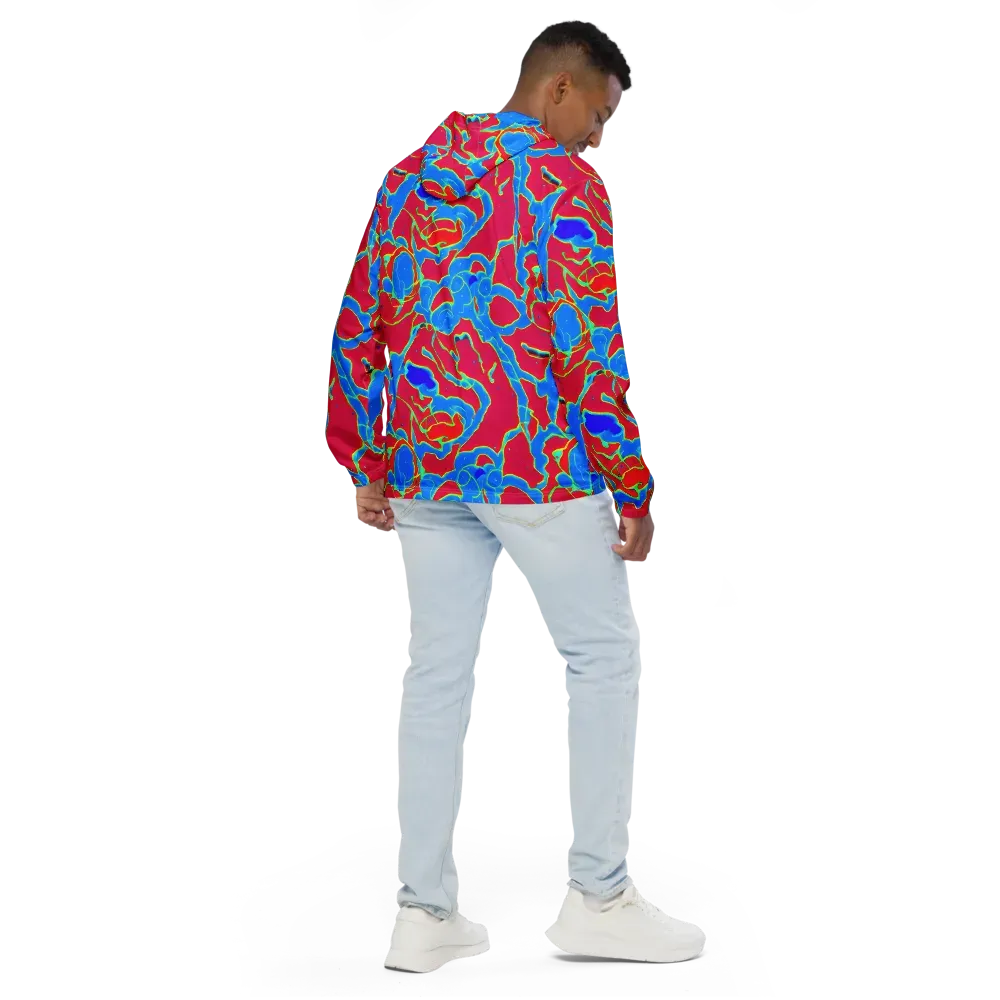 Electric Bloom on Men's Windbreaker — Back
