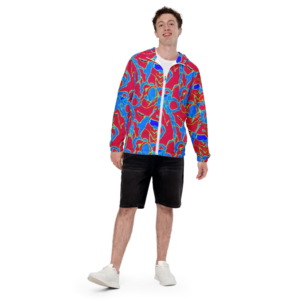 Electric Bloom on Men's Windbreaker — Front