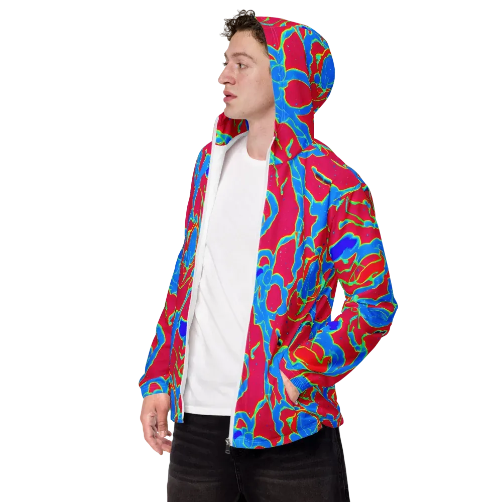 Electric Bloom on Men's Windbreaker — Left Front