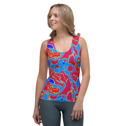 Electric Bloom on a Women's Tank Top
