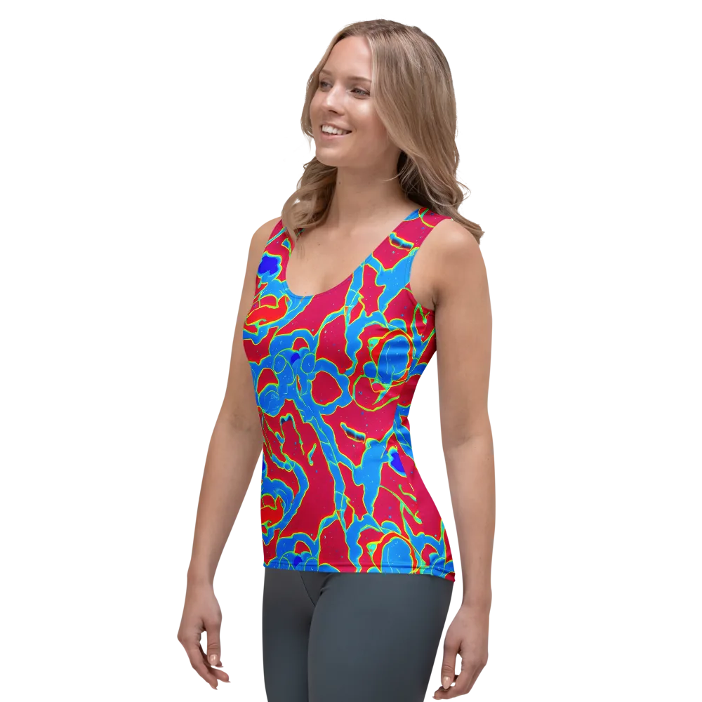 Electric Bloom on Women's Tank Top — Left Front
