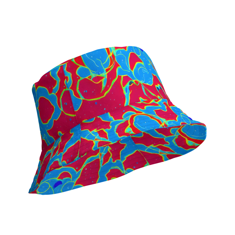 Electric Bloom on Reversible Bucket Hat — Product details Outside