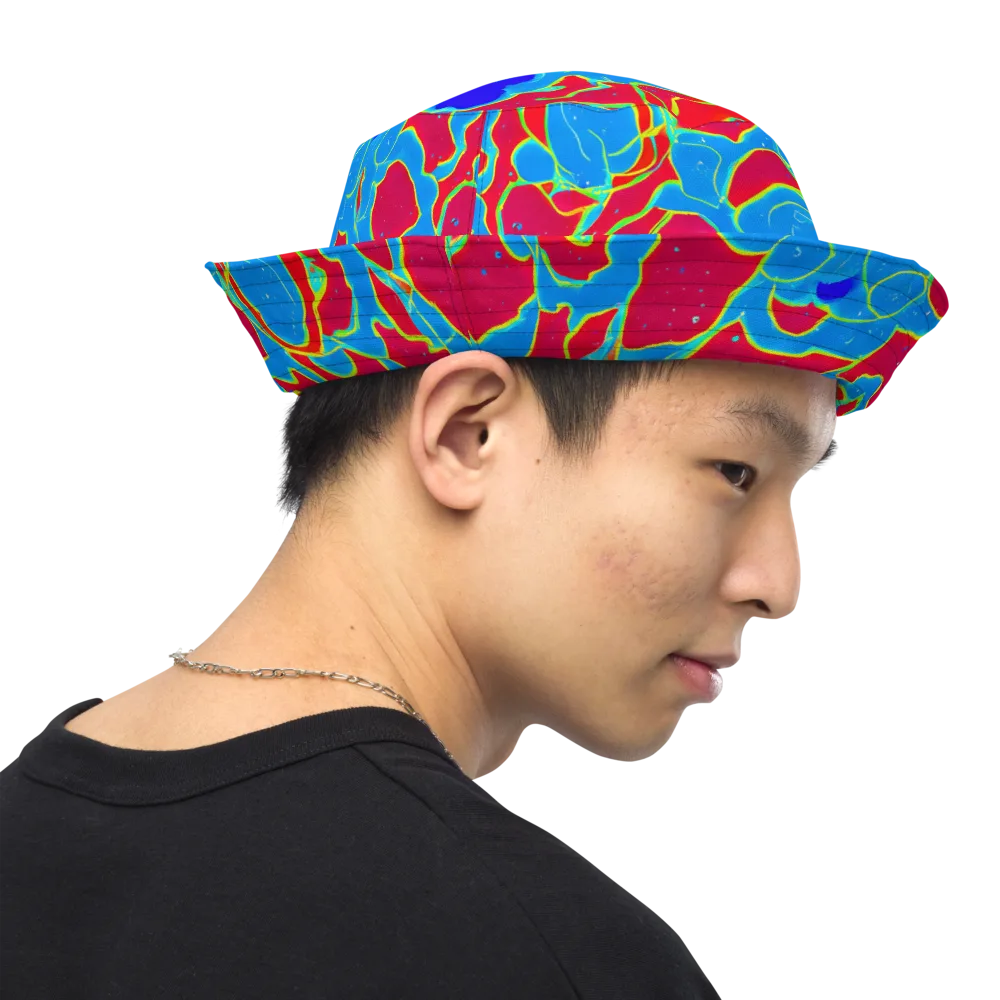 Electric Bloom on Reversible Bucket Hat — Right Outside